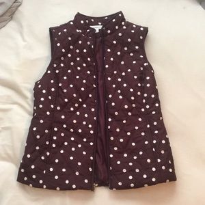 Croft & Barrow Marroon Polkadot Vest